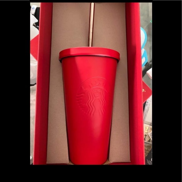 Starbucks matte red grande size tumblr